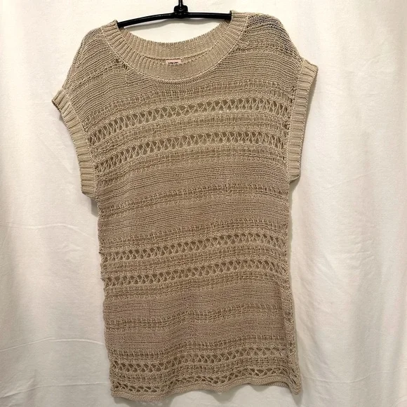 Anne Klein Vintage Acrylic Nylon Crochet Knit Sleeveless Tunic Size L - Picture 1 of 4